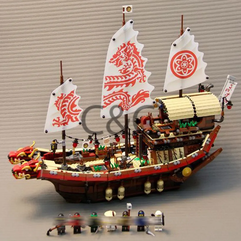 

70618 Ninjagoes Series Pirate Dragon Ship Final Fight of Destiny Bounty Set Model Building Blocks Bricks Toys for Children 06057