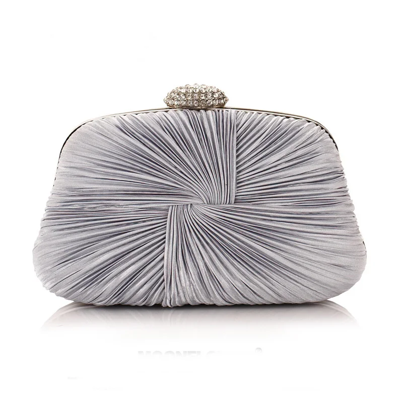 Вечерний клатч для женщин, Свадебный клатч, кошелек и сумочка, дамские Стразы Кристальные сумки для вечеринки, маленькие сумки на плечо ZD1007 - Цвет: Gray
