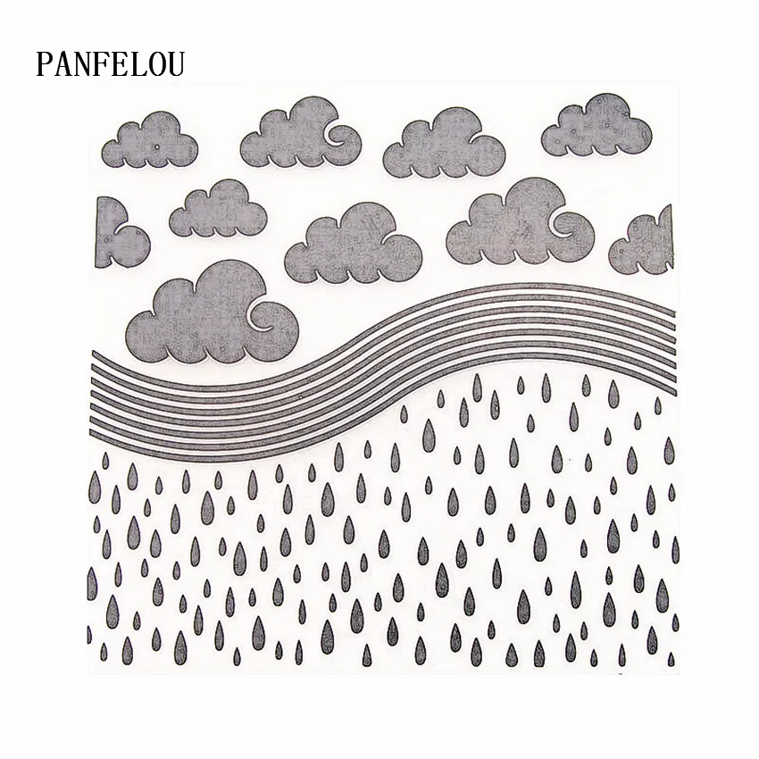 PANFELOU облака в дождливые дни папки для Тиснения пластиковые для скрапбукинга DIY шаблон помадка торт фотоальбом открыток