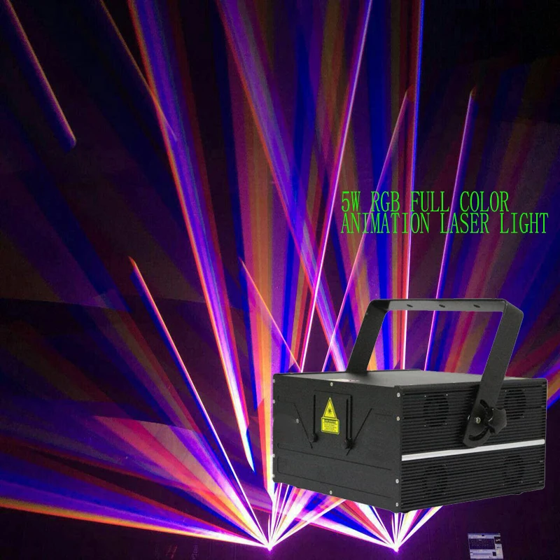 

Rasha 5W High Power RGB Full Color Animation ILDA Laser Light Stage Disco Beam For Night Club KTV Bar Quickshow Show System