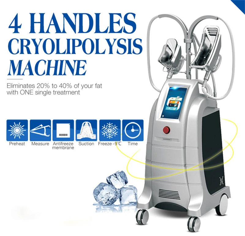 

Two Cryo Handles Work At The Same Time Cool Sculpting Cryotherapy Fat Freezing Slimming Machine CE