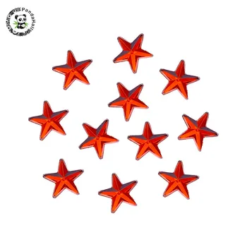 

PANDAHALL 500PCS Acrylic Red Five-Star Rhinestone Flat Back Cabochons, Faceted about 10mm in diameter, 1.5mm thick Drop Shipping
