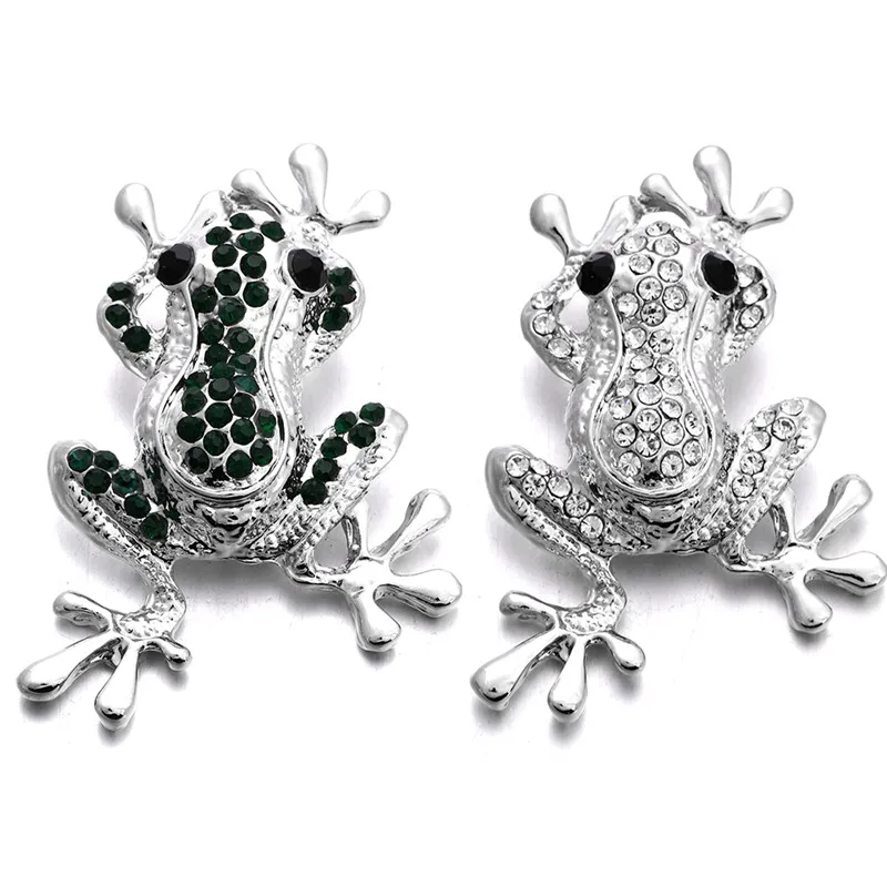 

6pcs/lot New Snap Jewelry Crystal Metal Big Tree Frog Snap Buttons Fit 20mm 18mm Snap Bracelet Leather Bracelet Button Jewelry