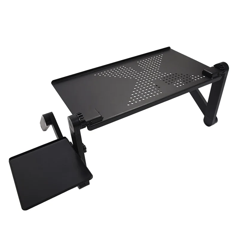 Портативный складной регулируемый ноутбук стол компьютерный стол подставка лоток для дивана кровать черный