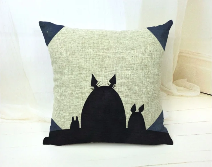 Японский Аниме Манга Totoro Миядзаки мультфильм Лен декоративная подушка-массажер Чехол подушки Мода Home Decor Винтаж подарок