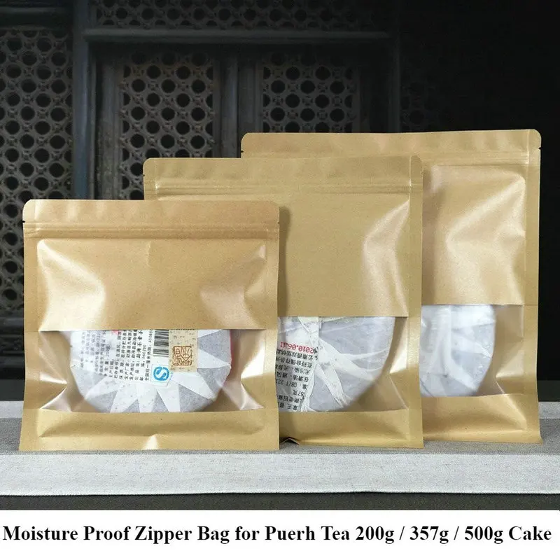 

"KingTeaMall" Moisture Proof Zipper Bag for Storing Puerh / White Tea 200g/357g/500g Cake, 7pc/set