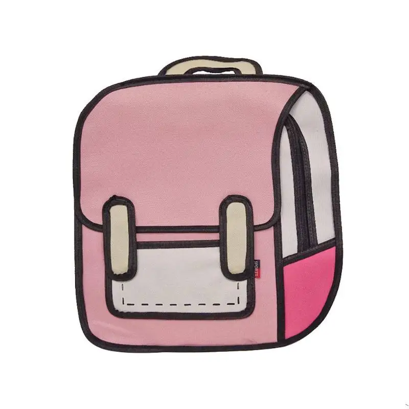 Модный женский рюкзак, креативный, 2D рисунок, рюкзаки, 3D прыжок, стиль, мультфильм, школьная сумка для девочек, траваль, рюкзак, Mochila Mujer - Цвет: B