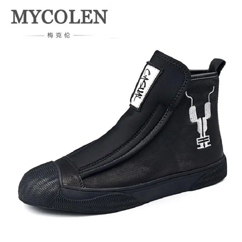 MYCOLEN/мужские ботильоны из натуральной кожи; брендовые ботинки; мужская кожаная обувь с высоким берцем; сезон осень-зима; Уличная Повседневная обувь для мужчин
