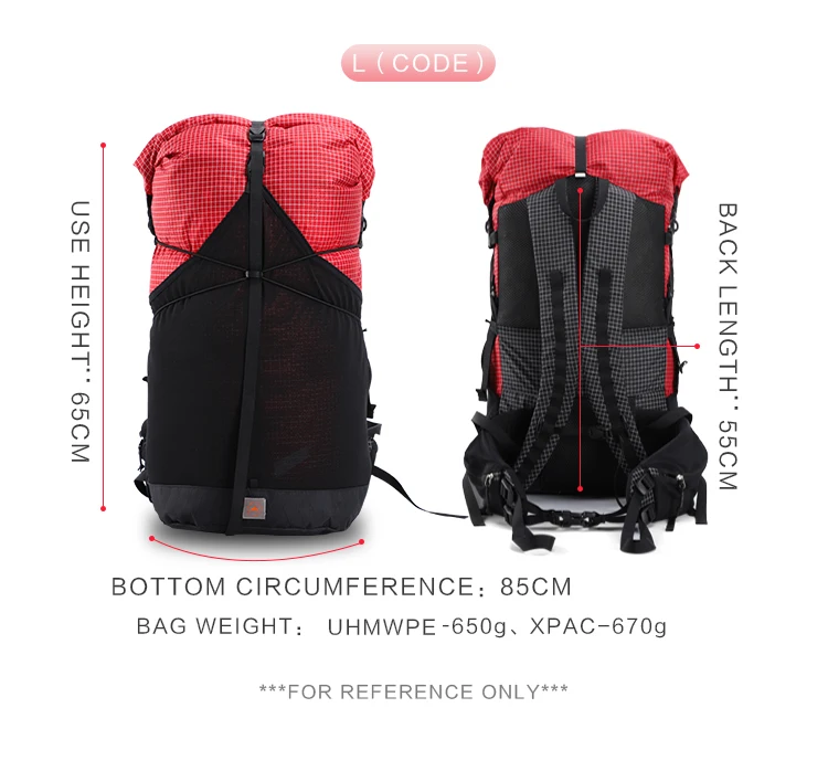 3F UL GEAR 35L XPAC& UHMWPE легкий прочный туристический походный рюкзак, ультралегкий безрамный рюкзак