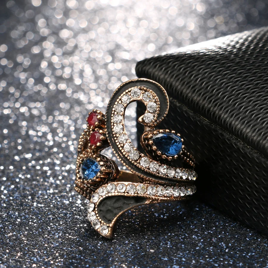 Womens Ring Vintage Color Gold Punk Turkish Jewelry