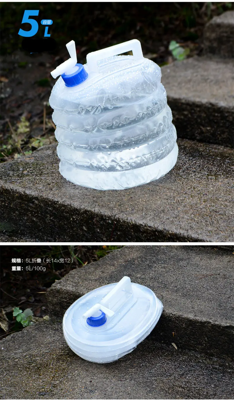 51015L Outdoor Water Bag Bucket Travel Hiking Fishing Picnic Foldable Water Bottle Camp Collapsible Drinking Water Container (5)