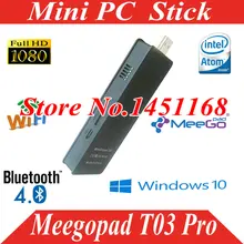 Android Мини ПК Компьютерная палка Meegopad T03 Pro ТВ-палка Intel Cherry Z8300 четырехъядерный 2 Гб ram 32 ГБ rom Windows 10 ТВ приставка-плеер