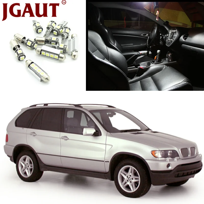

JGAUT White Canbus Error Free Car LED Light Bulbs Interior Package Kit For 2000-2006 BMW X5 E53 Courtesy License Plate Lam