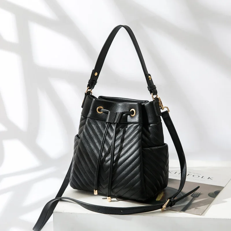 

2018 Ladies Handbag Crossbody Shoulder Bag for Girls Solid Bucket Bag Female Leather Messenger bags Women Bags bolsos mujer