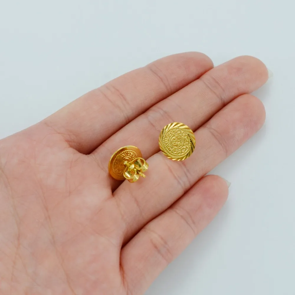 Женские серьги гвоздики с монетами Anniyo Arab маленький золотого цвета Mteal Coins