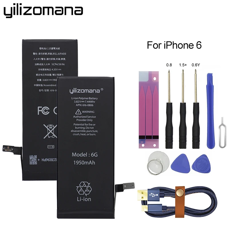 YILIZOMANA Original High Capacity 1950mAh Phone Battery For Apple iPhone 6 6G Replacement