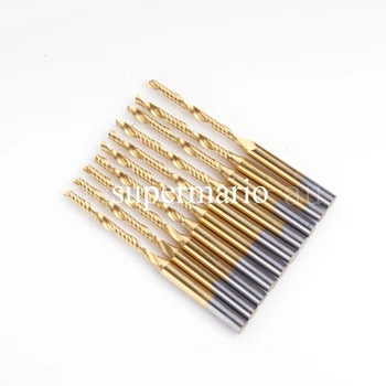

10x 1/8'' Titanium N2 Coated Carbide One Single Flute CNC Router Bit 2mm x17mm