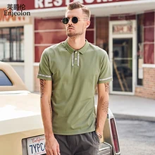 Enjeolon Polo рубашка для мужчин s короткий рукав летние хлопковые черные повседневные однотонные мужские футболки поло сухой Slim Fit Поло для мужчин T3707