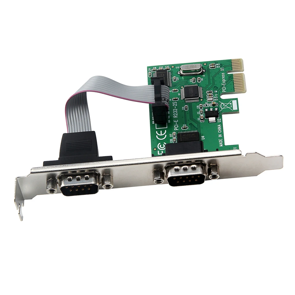  2 Port RS232 Serial Port to PCI-E PCI Express Riser Card Converter Adapter Extension Cable Adapter Converter 