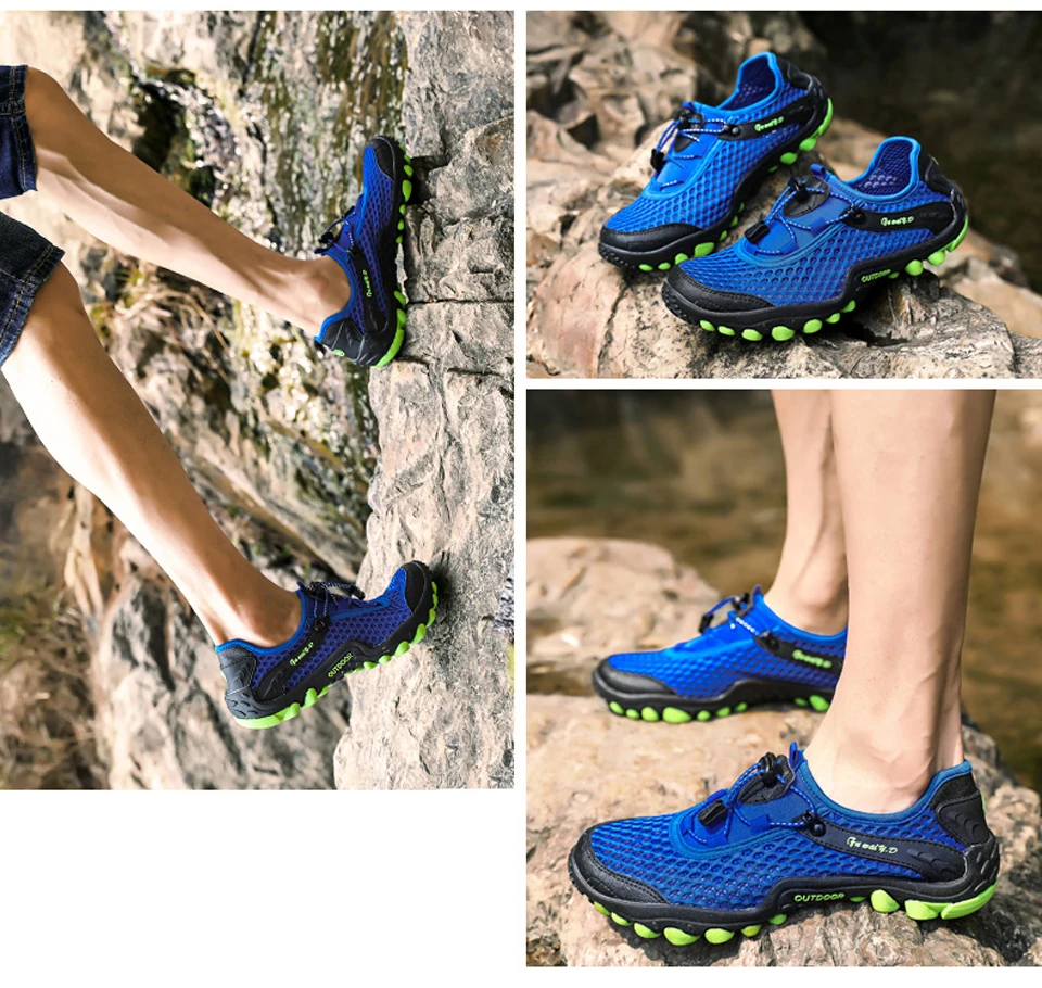 Весенне-летние мужские кроссовки, уличная походная дышащяя обувь, клетчатый дизайн, сетчатая обувь с низким верхом, противоскользящая походная обувь для альпинизма