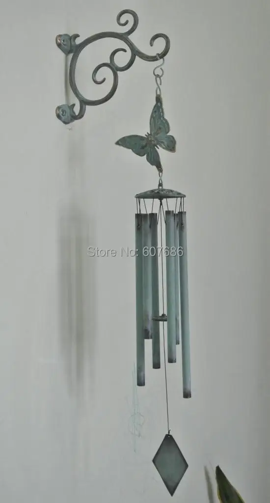 Чистый латунный ветряные колокольчики Verdigris бронзовая подвесная декорация винтажный звучащий металлический Колокольчик Колокольчики для двора крыльца сада