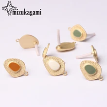 Цинковый сплав, Золотая эмалированная Капля воды, серьги, основа, разъем для сережек 20*14 мм, 6 шт./лот, для DIY, изготовление сережек, аксессуары