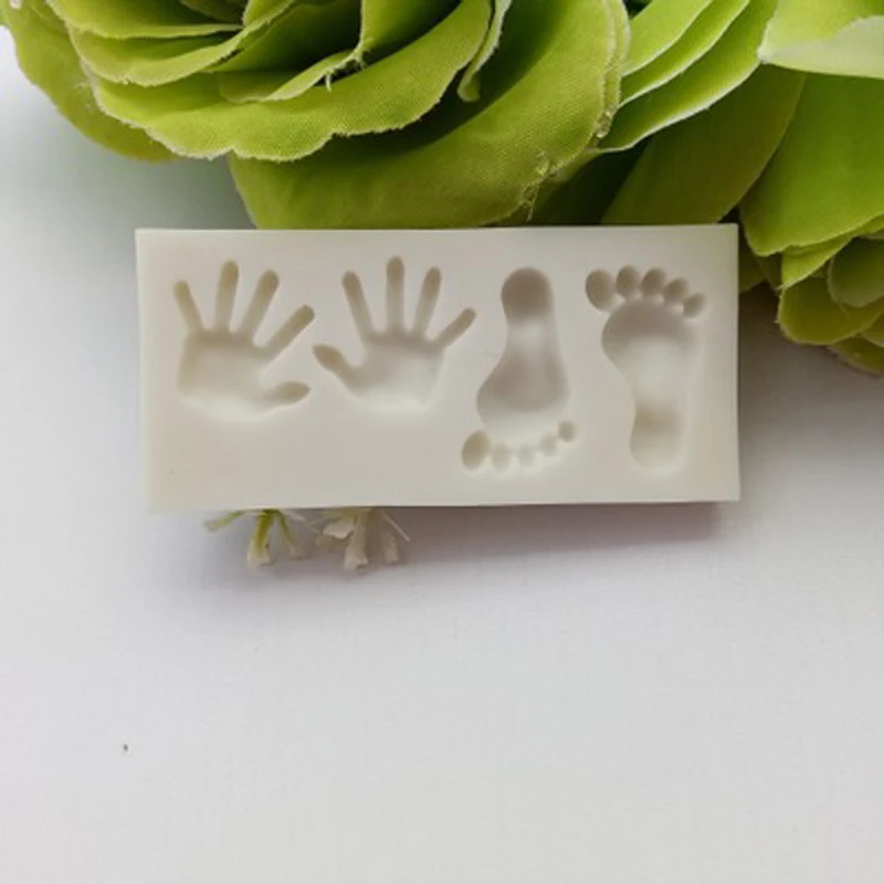 JX-LCLYL Mini Feet hand Shaped Silicone Bakeware Cake Mold Baby Fondant Cake Decoration
