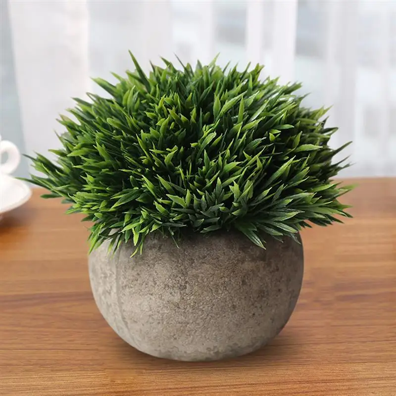 Artificial Plant Vintage Plastic Potted Green Fake Plant Decor Plant Artificial Planters Indoor