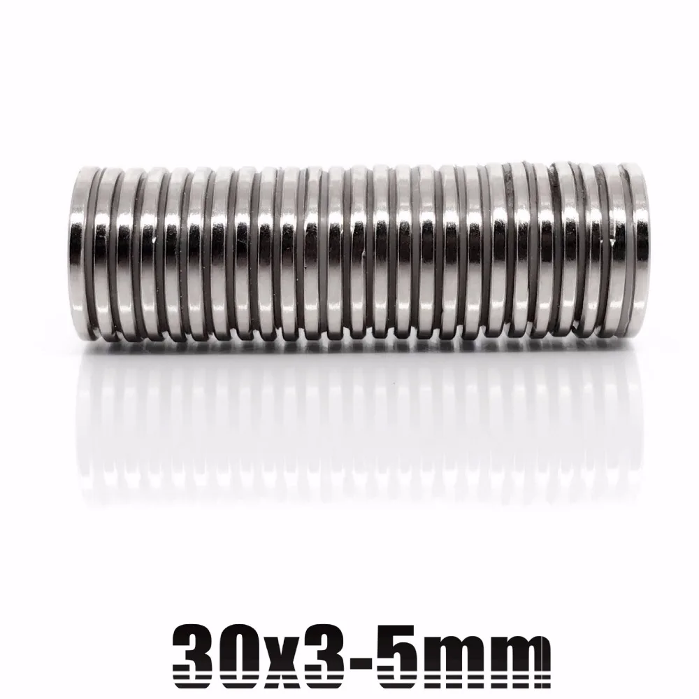 10 шт. N35 Супер Сильные Круглые неодимовые потайные кольцевые магниты 30x3 мм отверстие: 5 мм редкоземельные 30*3-5