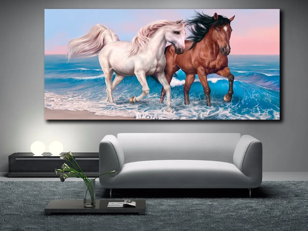 Rainbow Horses sea-ocean-sunset-white-brown 140 1