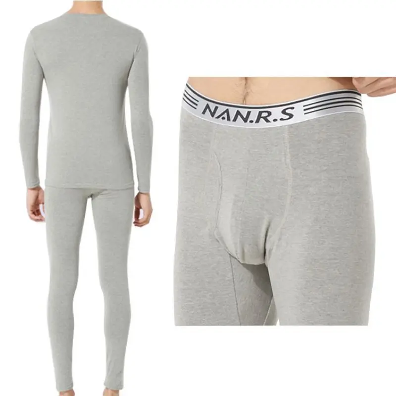New Men 2pcs Spandex Thermal Underwear Pajama Set Long Johns Tops Bottoms L-XXXL