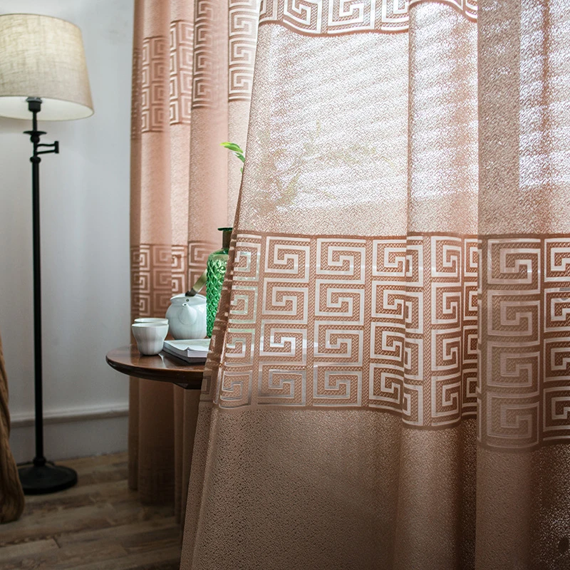 YCENTRE Decorative Semi Jacquard Winding Style Lace Sheer Curtain Tulle Voile Panel Window Curtain for LivingRoom Bedroom Door 4