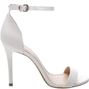 

2019 White Black Patent Leather Strip Shoes Women Sexy Buckle Cross Party Sandals Gladiator Summer Dress Women Shoes High Heels