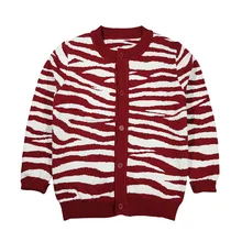 Теплые свитера для девочек и мальчиков на осень и зиму, для детей 3, 4, 6, 8, 10 лет, толстый кардиган с круглым вырезом, верхняя одежда, Детский свитер в полоску