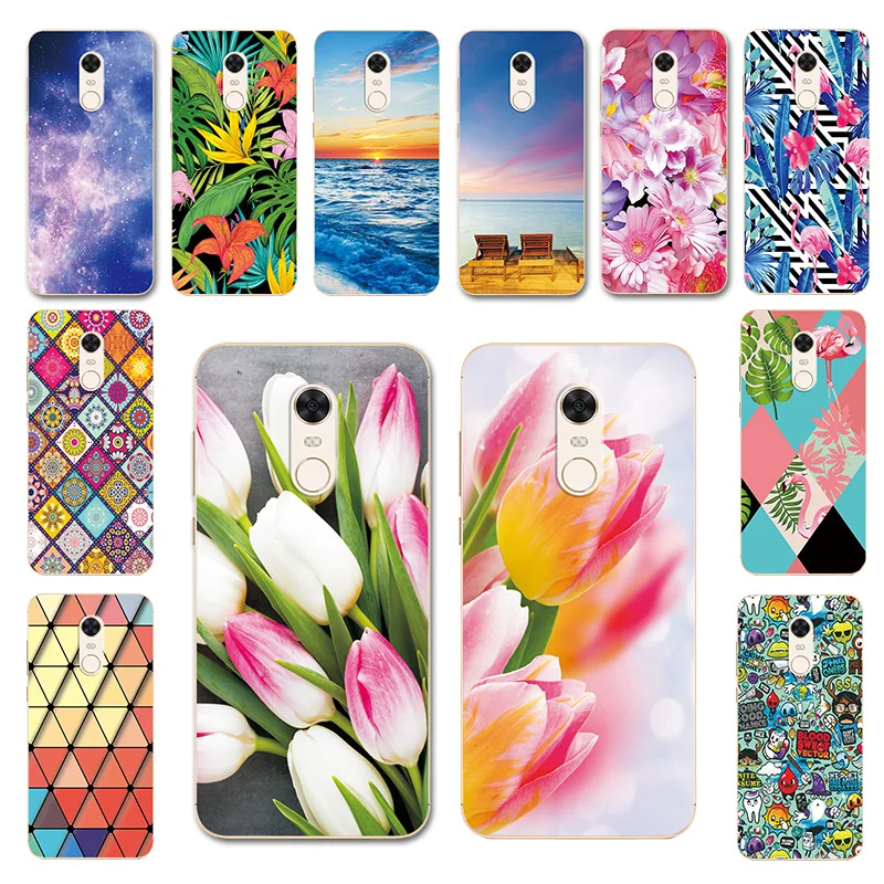 

For Redmi 5 Plus Case Silicone Redmi 5A 6a Cute Heart Painted Redmi 6 Note 6 Pro 5 A Pro Flowers Case Cover For Xiaomi Mi6X Mi5X
