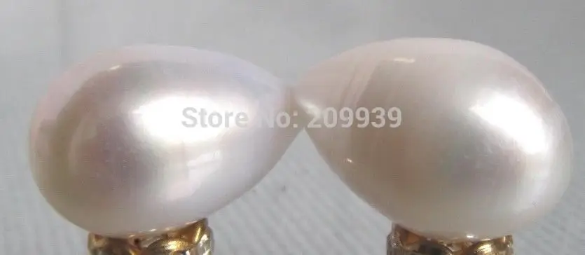 

FREE SHIPPING>>>@@ N310 HUGE pair AUSTRALIAN SOUTH SEA 16X11MM GENUINE WHITE LOOSE PEARL UNDRILLED AAA+