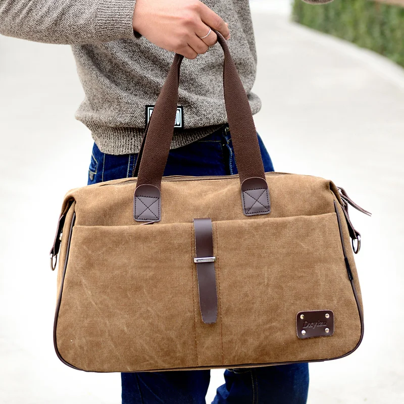 Винтажная парусиновая сумка мессенджер на плечо сумка для 13 дюймов ноутбука деловой мужской портфель сумка Сумки из натуральной кожи мужские дорожные сумки mochilas masculinas