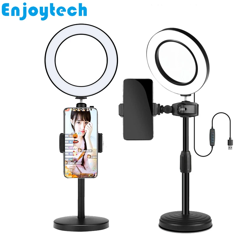  New Desktop Mounts Holder Stands for Mobile Phones Tripod with 16cm LED Ring Flash Lamp Light for V