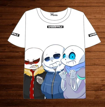 

[STOCK]New Hot Game Undertale sans and papyrus Skull Brothers Printed White Tshirt Cosplay t-shirt Summer Top Tee free shipping