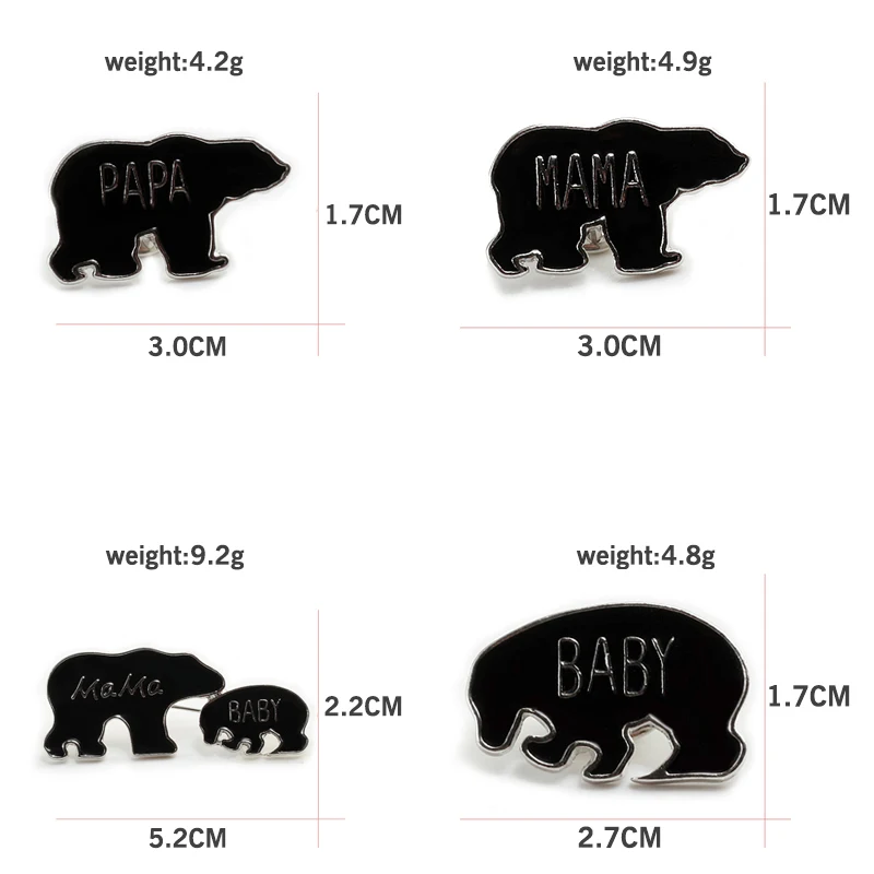 Креативные Мультяшные милые новые медведи семья папа мама ребенок металлические эмалированные броши на булавке для мужчин, женщин и детей джинсовые нагрудные значки на булавке брошь