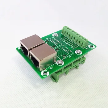 

RJ45 8P8C Right Angle Jack2-Way Buss Breakout Board,Terminal Block, Connector.