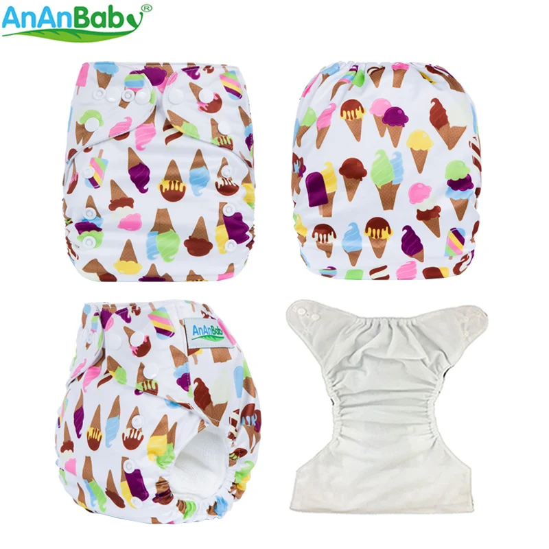 2018 Ananbaby Многоразовые и моющиеся подгузники с шт. 1 из микрофибры вставки серии P |