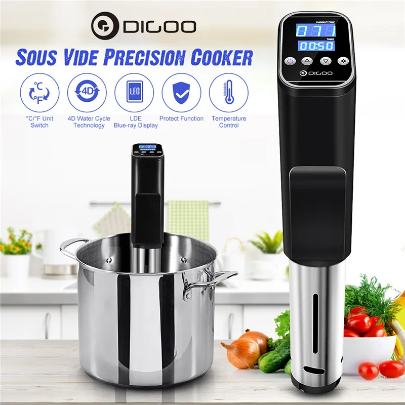 

Digoo DG-SV10 Sous Vide Precision Cooker Digital Accurate Temperature Control LED Touch Screen Display Thermal Immersion Cooker