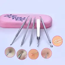 1 набор из нержавеющей стали угорь, прыщ, акне иглы инструмент для лица пятно от акне инструмент для удаления прыщей Съемник Удаление акне 5U1205