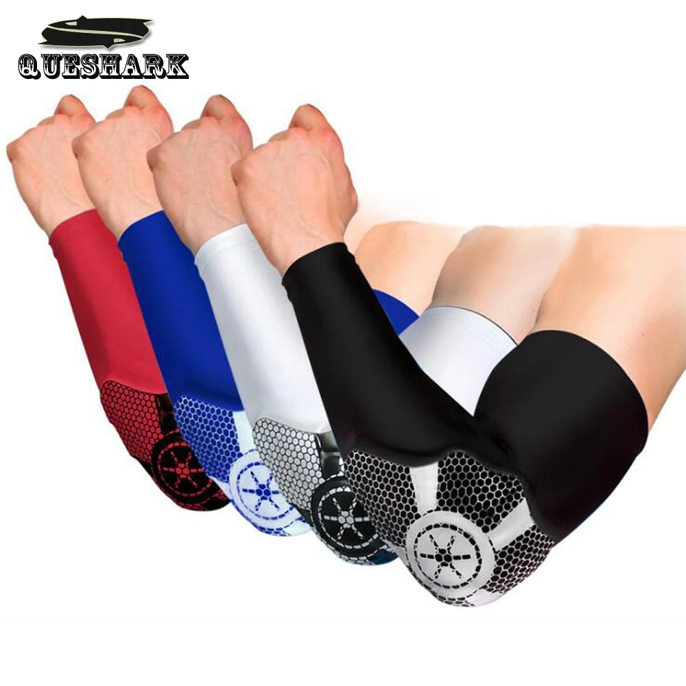 1PCS Elastic Basketball Elbow Pads Arm Sleeve Volleyball font b Fitness b font Bodybuilding Elbow Support