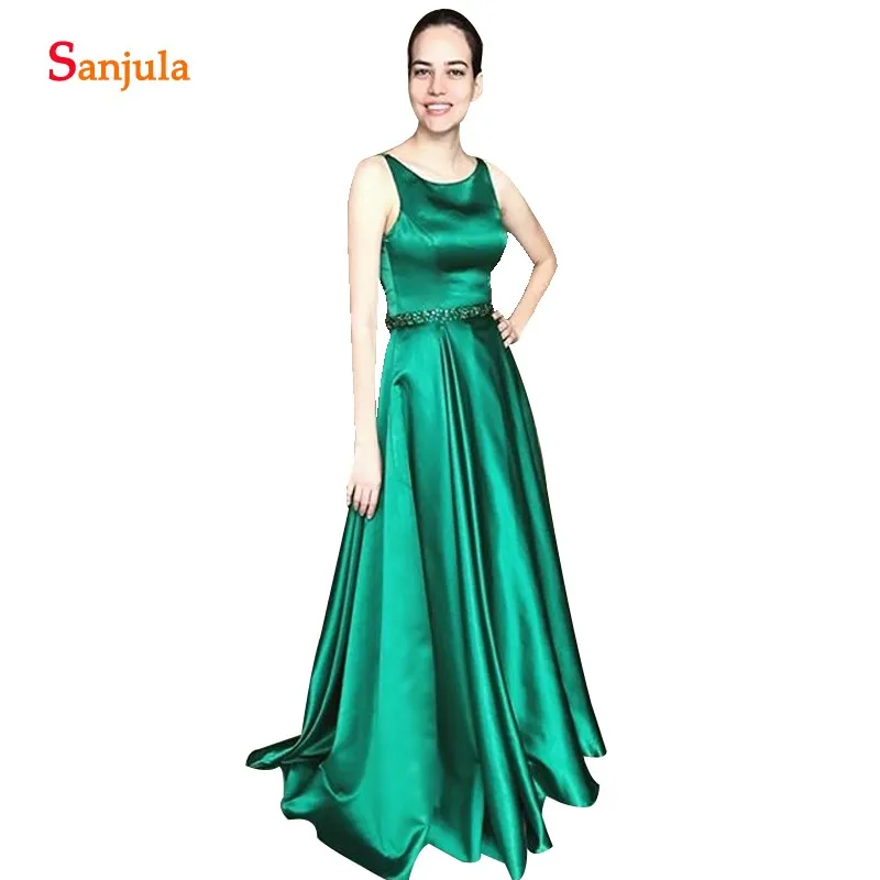 Groene Moeder Van De Bruid Jurken Met Kralen Taille A-lijn Tank Lange Satijn Bruiloft Gast Jurk Low Back Sexy Party gown MY06 Groene Moeder Van De Bruid Jurken Met Kralen Taille A-lijn Tank Lange Satijn Bruiloft Gast Jurk Low Back Sexy Party gown MY06
