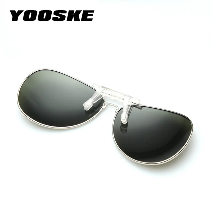 YOOSKE поляризованные солнцезащитные очки с клипсами для мужчин и женщин, зеркальные очки с клипсой для близорукости, UV400, солнцезащитные очки с клипсой, очки для ночного видения, очки для вождения