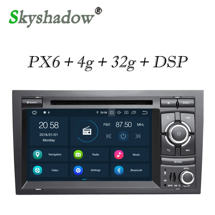 

PX6 DSP IPS Android 9.0 4GB + 32GB Car DVD Player GPS Map RDS Radio Wifi For AUDI A4 (2002-2007) SEAT EXEO (2009-2012) S4 RS4 8E
