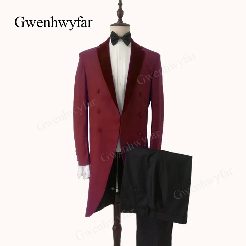Винтажные мужские костюмы Gwenhwyfar 2018 с кружевными рукавами изготовленные на заказ