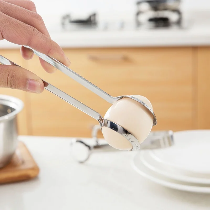 1pc Creative Stainless Steel Egg Tong Clip For Kitchen Gadget Cooking TYJFR